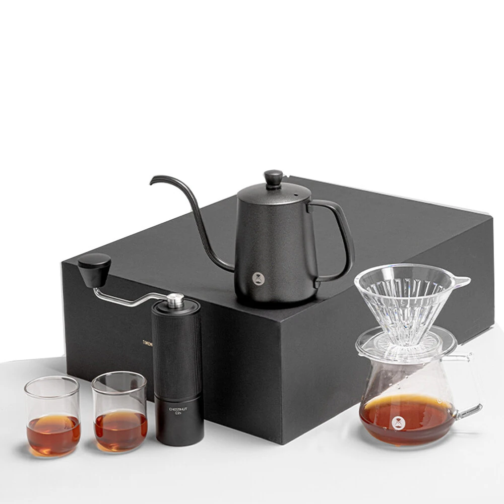 TIMEMORE Hand-Brewed Coffee Maker Set Home Drip Coffee Hand-Brewed Gift Box Hand-Brewed Coffee Grinder Set Hand Crank Coffee Maker Complete Coffee Bean Grinder (image for) TIMEMORE Hand-Brewed Coffee Maker Set Home Drip Coffee Hand-Brewed Gift Box Hand-Brewed Coffee Grinder Set Hand Crank Coffee Maker Complete Coffee Bean Grinder